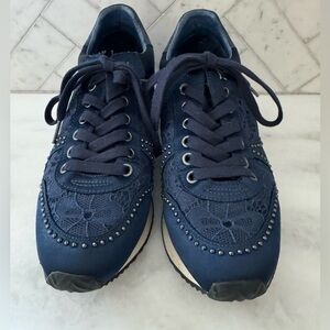 Ash Navy Lace & Stud Casual Sneakers Size 8